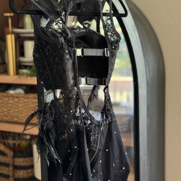 ⭐️🎹Custom Black Leotard Jazz Dance Costume or Chicago Halloween costume👠 - Picture 10 of 14